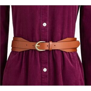 NWT J. CREW Leather Waist Belt Brown Medium Large L-CL Women’s BK884